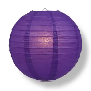 10" Royal Purple Round Paper Lantern, Even Ribbing, Chinese Hanging Wedding & Party Decoration