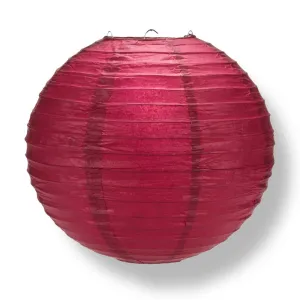 10" Velvet Red Round Paper Lantern, Even Ribbing, Chinese Hanging Wedding & Party Decoration