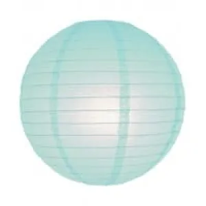 12 Inch pale blue round paper Lantern with LED light / no led light