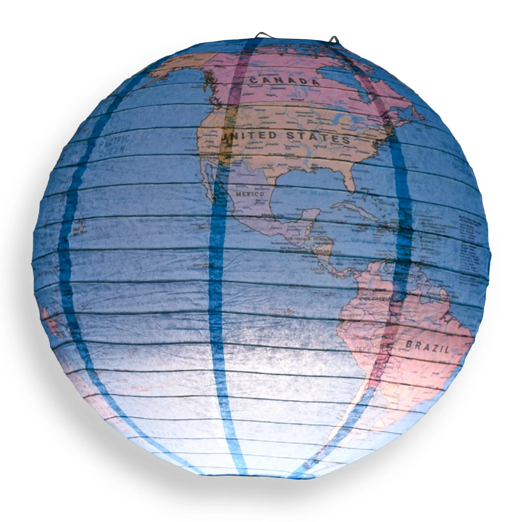 12" Geographical World Map Earth Globe Paper Lantern Hanging Classroom & Party Decoration