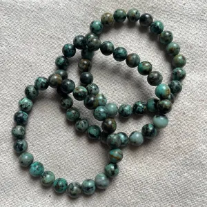 African Turquoise 8mm Beaded Bracelet - Prosperity