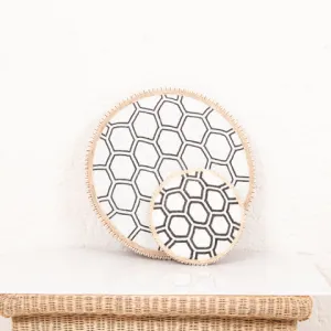 Beaded Cameroon Shield Black & White | Hexagon Light Design