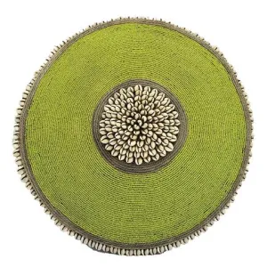 Beaded Cameroon Shield - Green