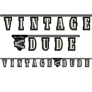 Bulk Vintage Dude Party Banner (12 per Case)