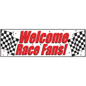 Checkered Flag Welcome Race Fans Giant Banner