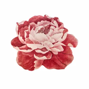 Chinese Style "Blooming Prosperity" Pink Peony Flower Shaped Carpet Home Decoration