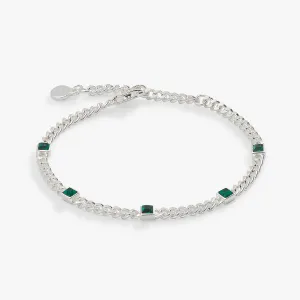 Emerald Curb Chain Bracelet, May Birthstone