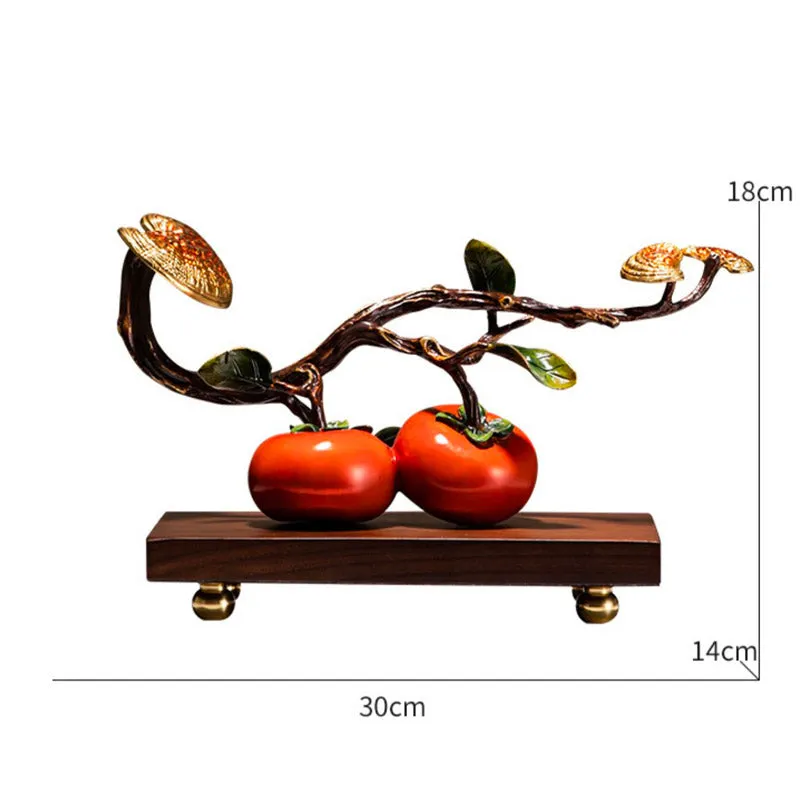 Everything Will Happen Just as You Wish「Shi Shi Ru Yi」- New Chinese Style Persimmon Ruyi Ornament Office Table Decor Business Gift