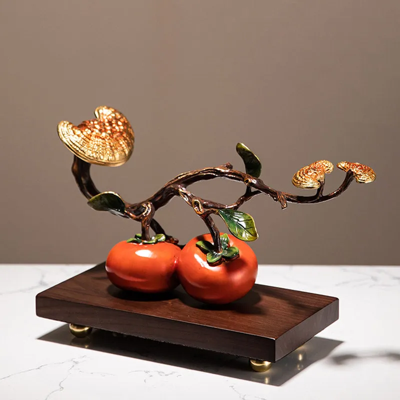 Everything Will Happen Just as You Wish「Shi Shi Ru Yi」- New Chinese Style Persimmon Ruyi Ornament Office Table Decor Business Gift