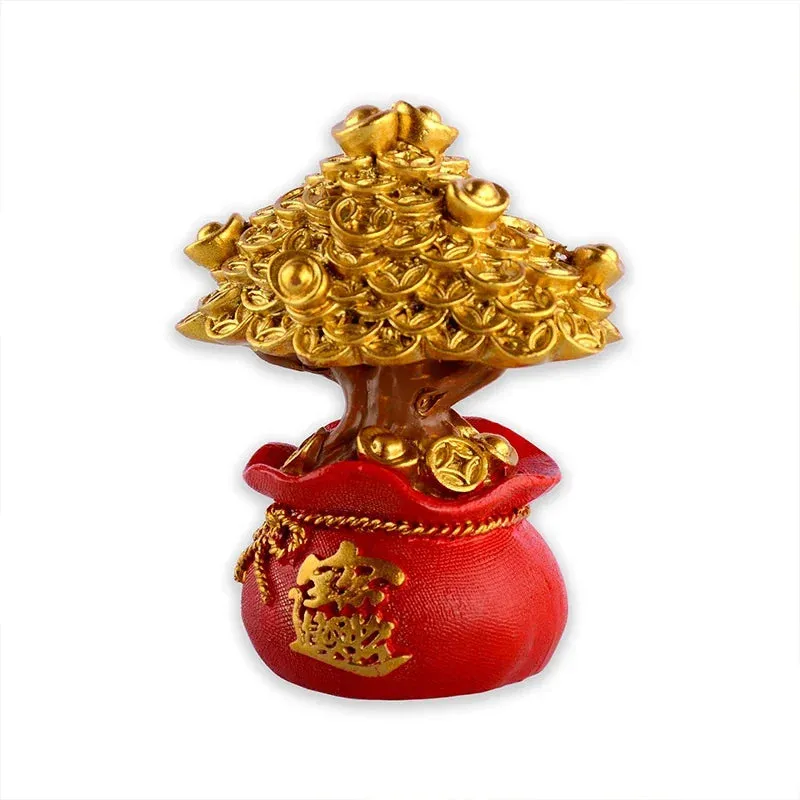 Feng Shui Money Tree Bag Figurine Chinese Moneytree Wealth Figurine