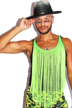 Festival Fringe Racerback Tank- Neon Green