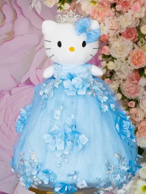 Light blue with flowers Kitty for quinceanera