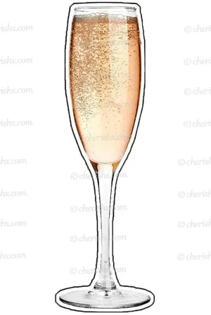 New Year Celebration Champagne Glass Cutout