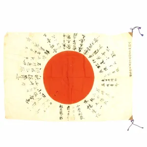 Original Japanese WWII Hand Painted Good Luck Cloth Flag - (42" x 29")