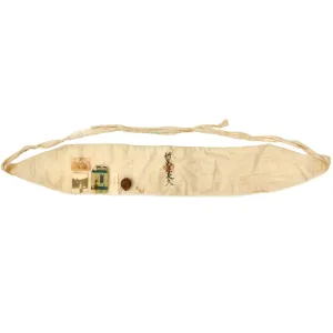 Original Japanese WWII Senninbari 1000 Stitch Belt With Photo, “Good Luck” Hair and More - 89” x 5”