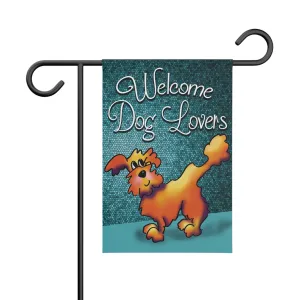 "Welcome Dog Lovers" Garden Banner