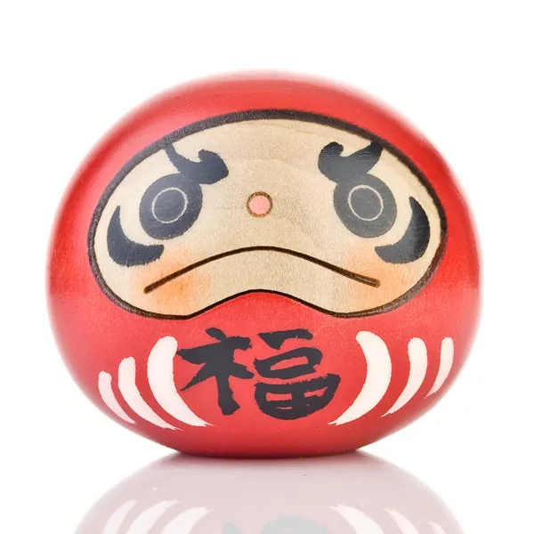 Red Happiness Daruma Kokeshi Doll