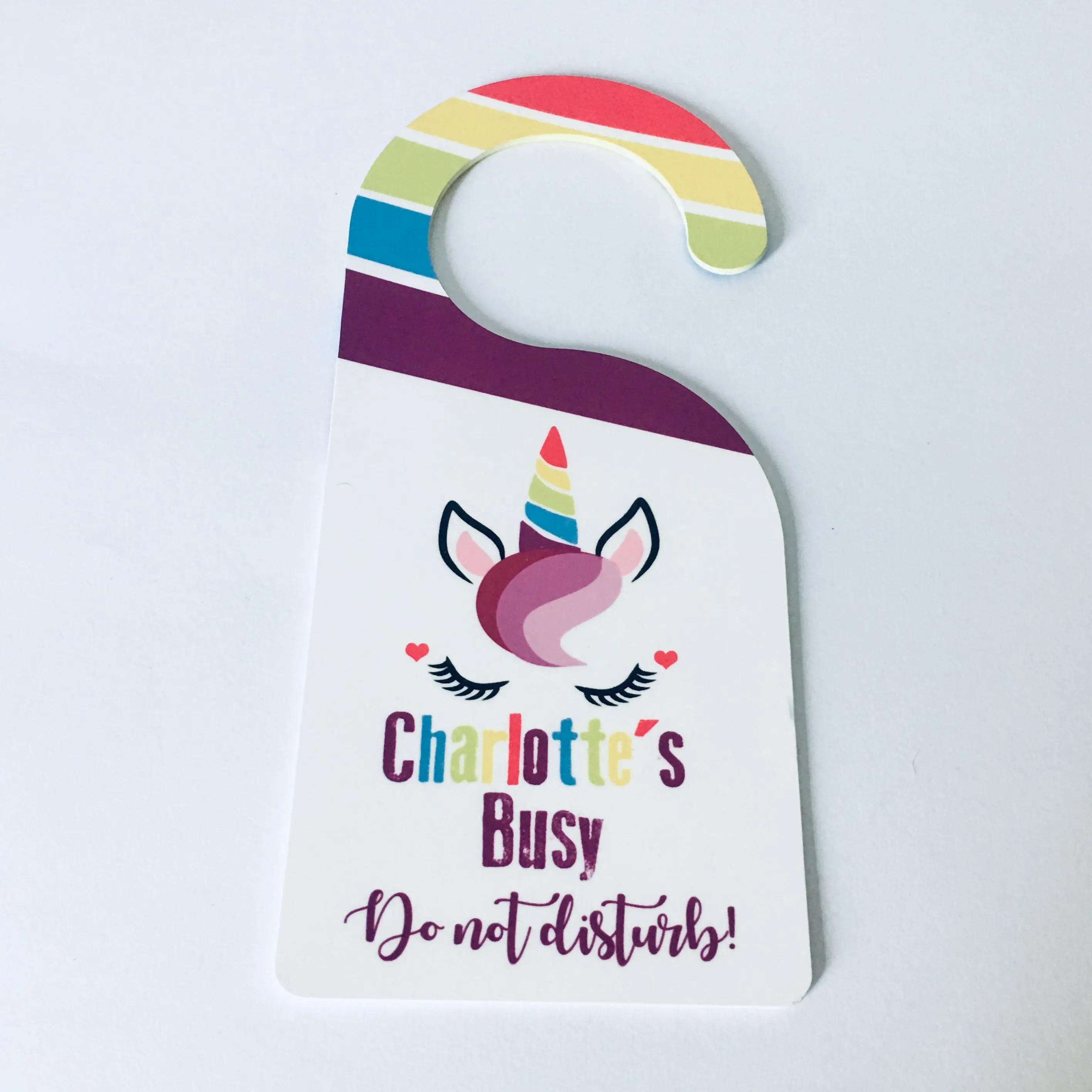 Unicorn Door Hanger - Personalised