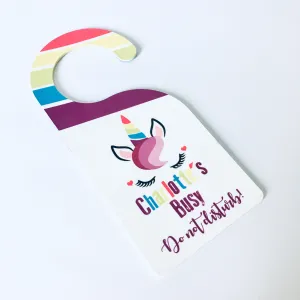 Unicorn Door Hanger - Personalised