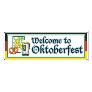 Welcome To Oktoberfest Sign Banner 152cm x 53cm