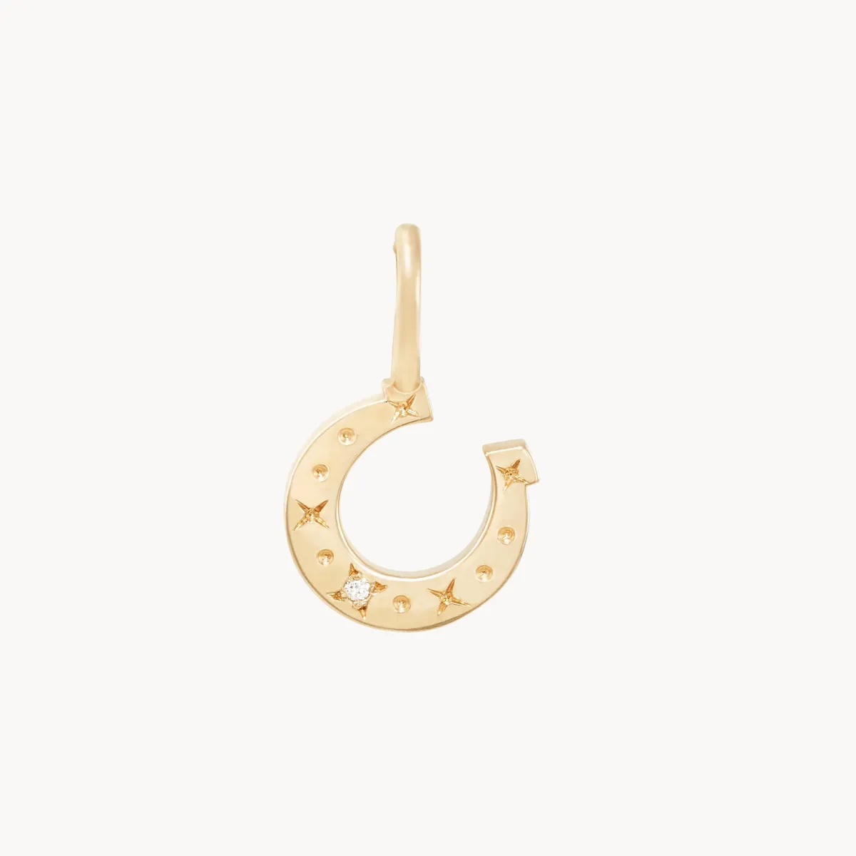 wild luck horseshoe charm - 10k yellow gold, diamond