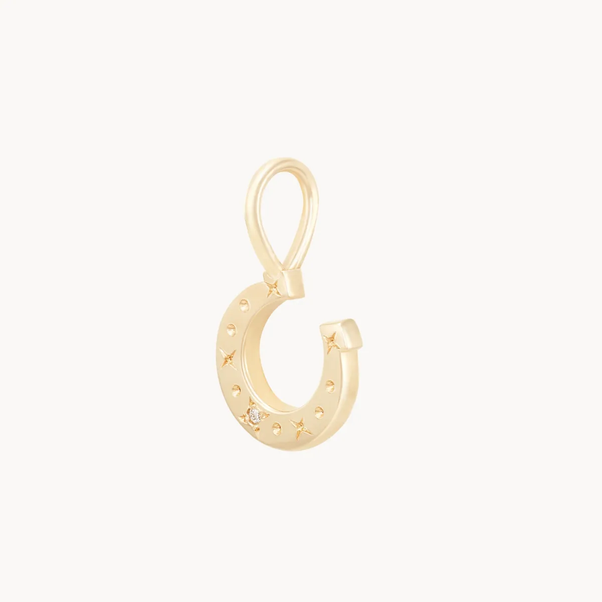 wild luck horseshoe charm - 10k yellow gold, diamond