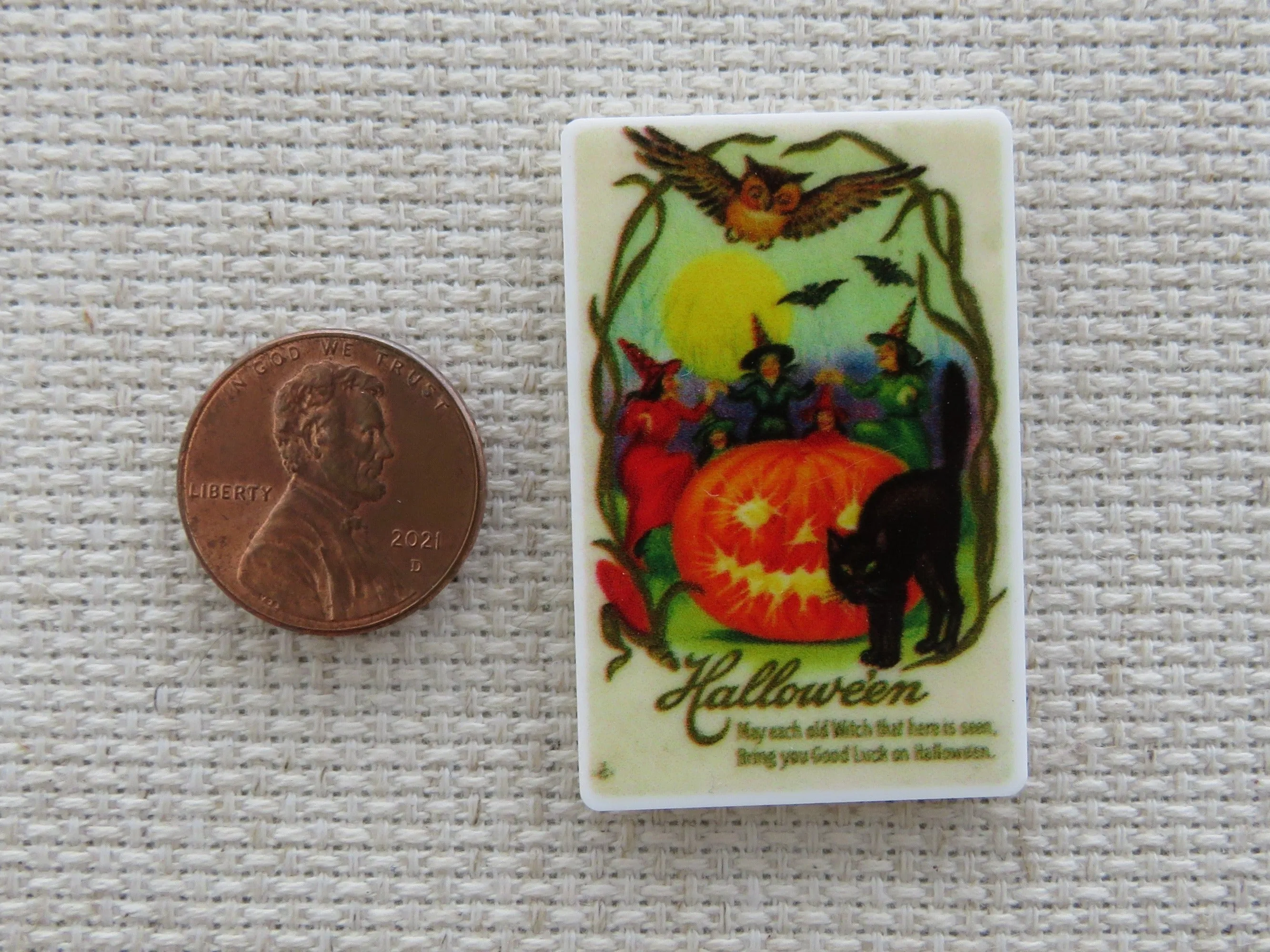 Witchy Halloween Scene Needle Minder, Cover Minder, Magnet